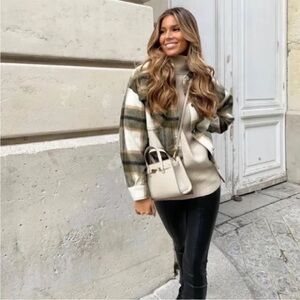 Zara Plaid Shirt Jacket